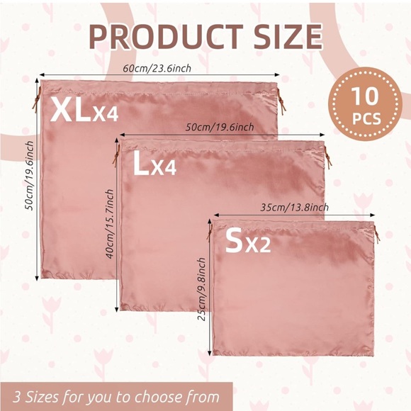 5 Pcs Dust Bags for Purses and Handbags Silk Dust Cover Bag for Handbags - Picture 4 of 5